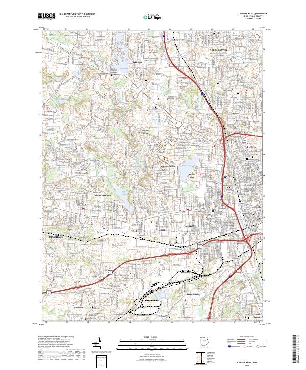 Canton West topographic map thumbnail