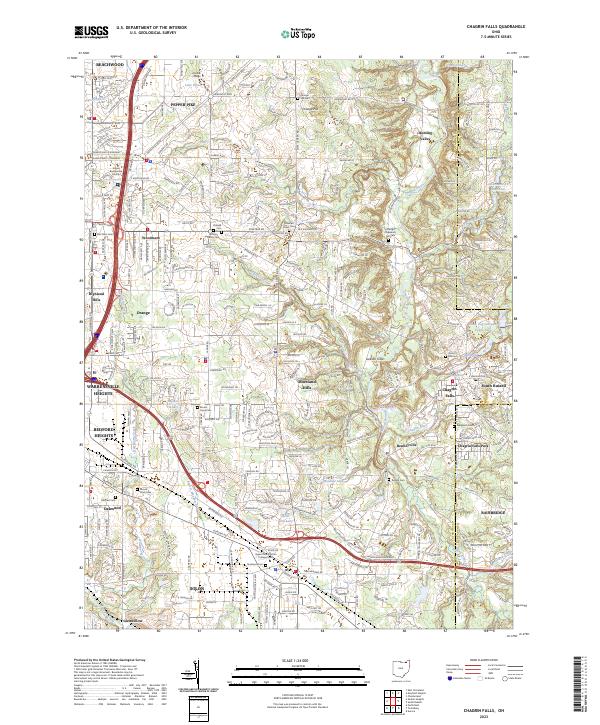 Chagrin Falls topographic map thumbnail