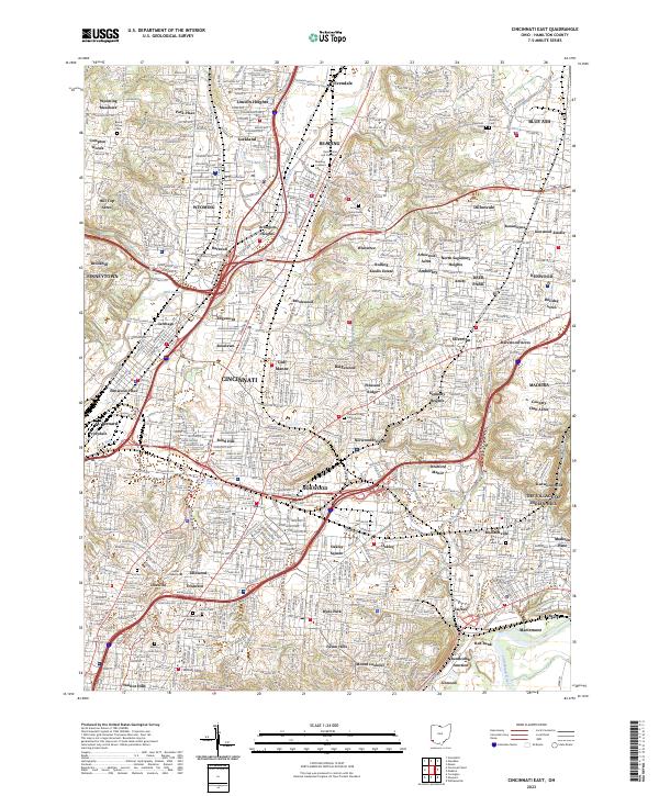 Cincinnati East topographic map thumbnail