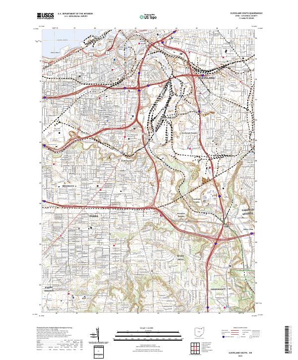 Cleveland South topographic map thumbnail