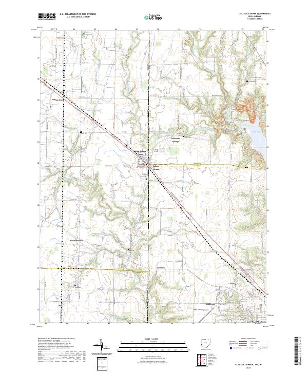 College Corner topographic map thumbnail