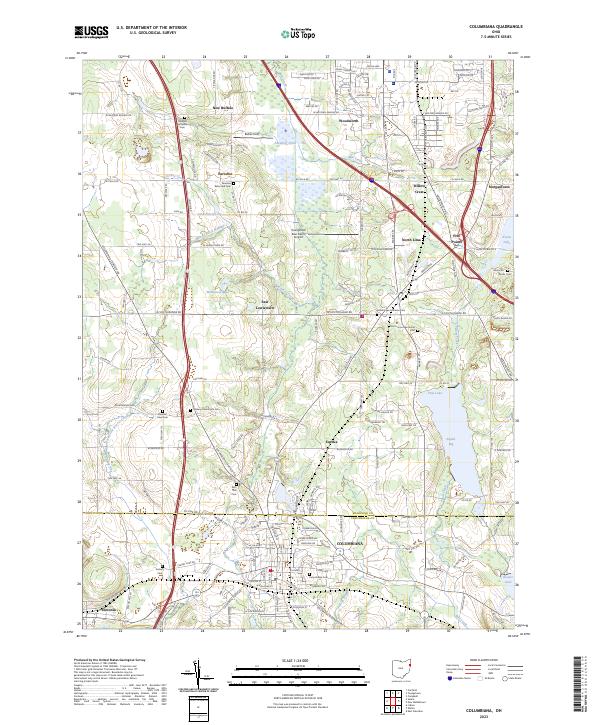 Columbiana topographic map thumbnail