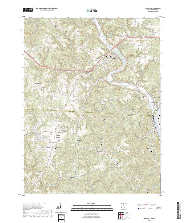 Coolville topographic map thumbnail