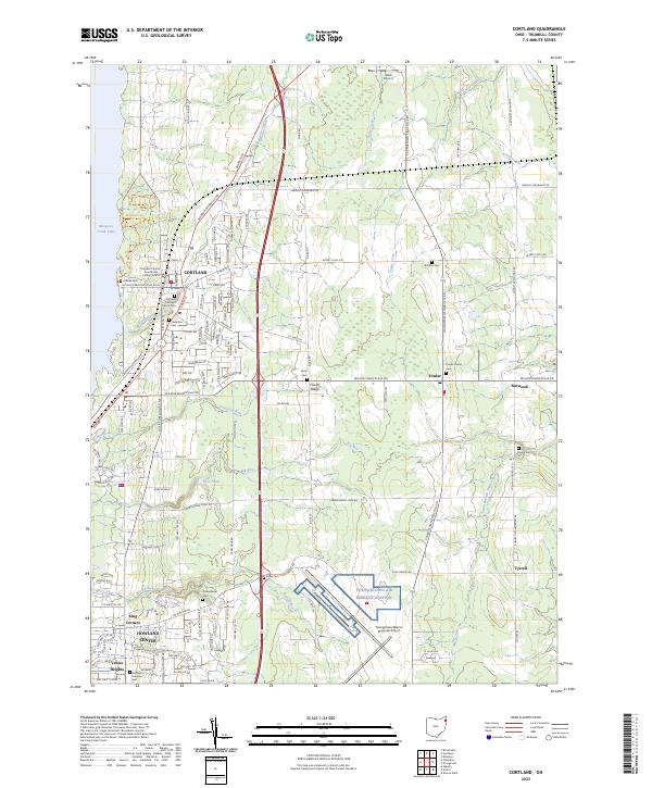 Cortland topographic map thumbnail
