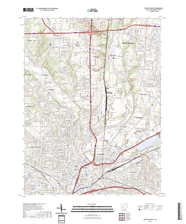 Dayton North topographic map thumbnail