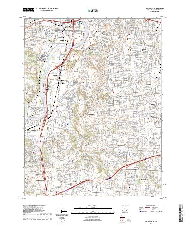 Dayton South topographic map thumbnail
