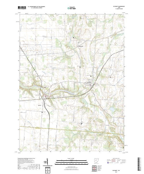 De Graff topographic map thumbnail