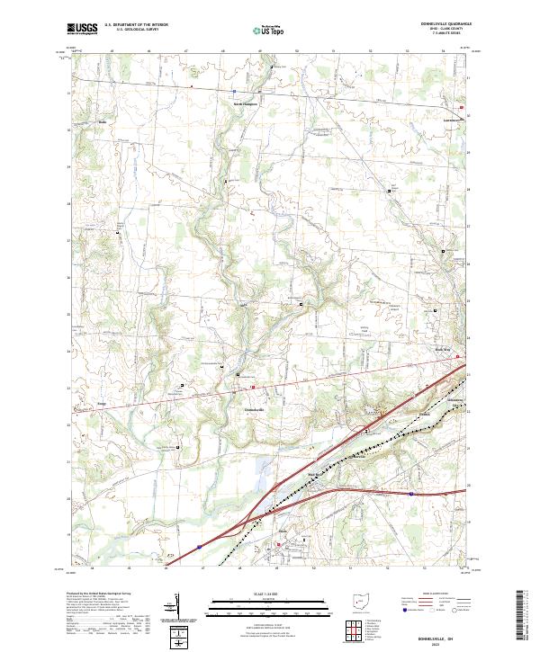 Donnelsville topographic map thumbnail