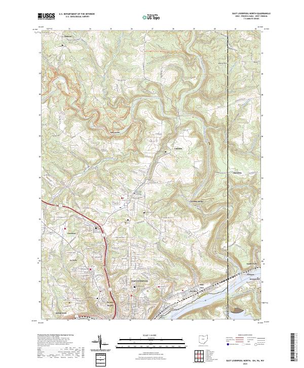 East Liverpool North topographic map thumbnail