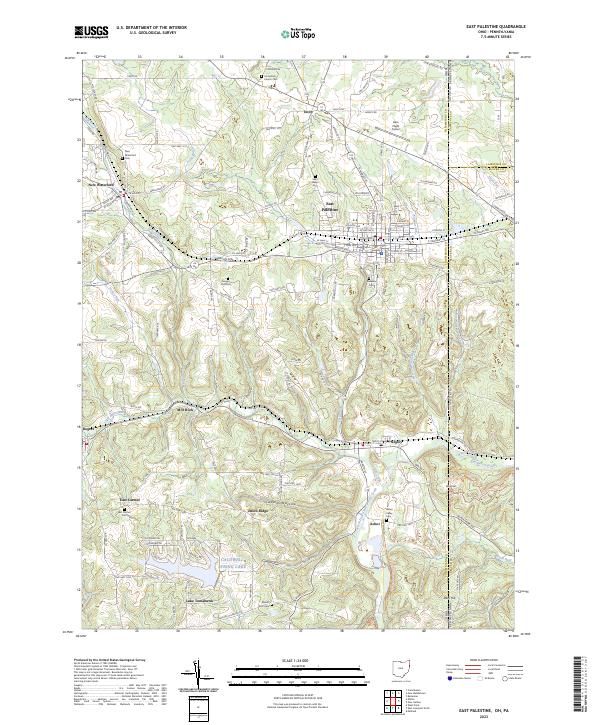 East Palestine topographic map thumbnail