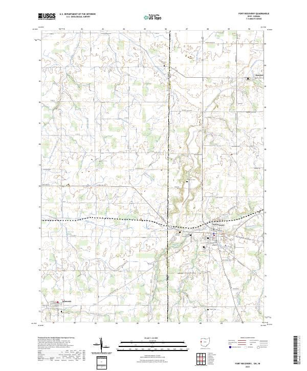 Fort Recovery topographic map thumbnail