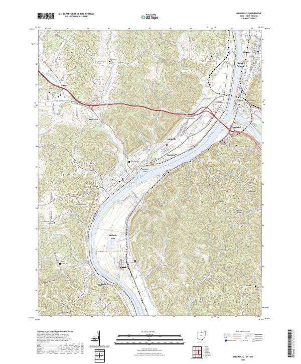 Gallipolis topographic map thumbnail