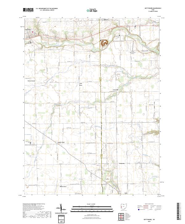 Gettysburg topographic map thumbnail