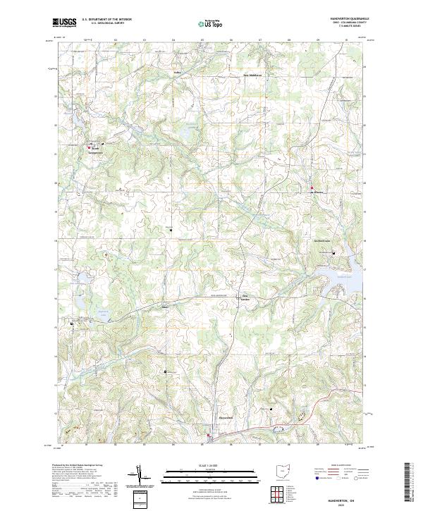 Hanoverton topographic map thumbnail