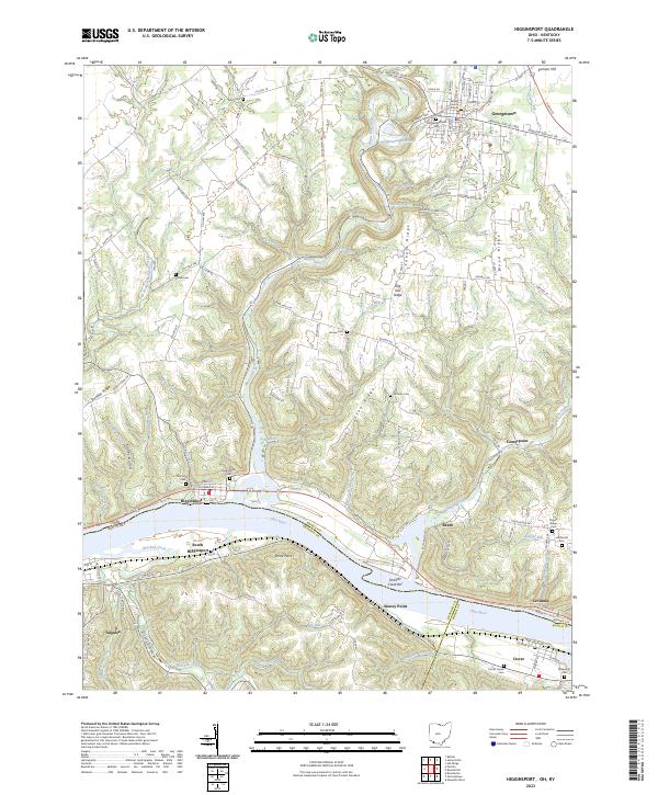Higginsport topographic map thumbnail