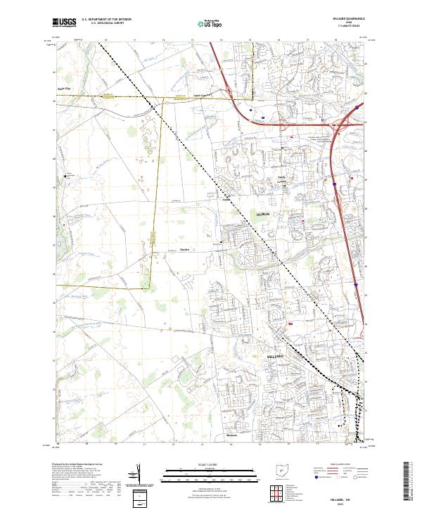 Hilliard topographic map thumbnail