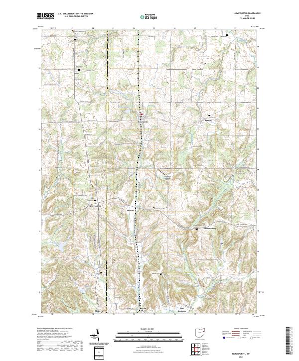 Homeworth topographic map thumbnail