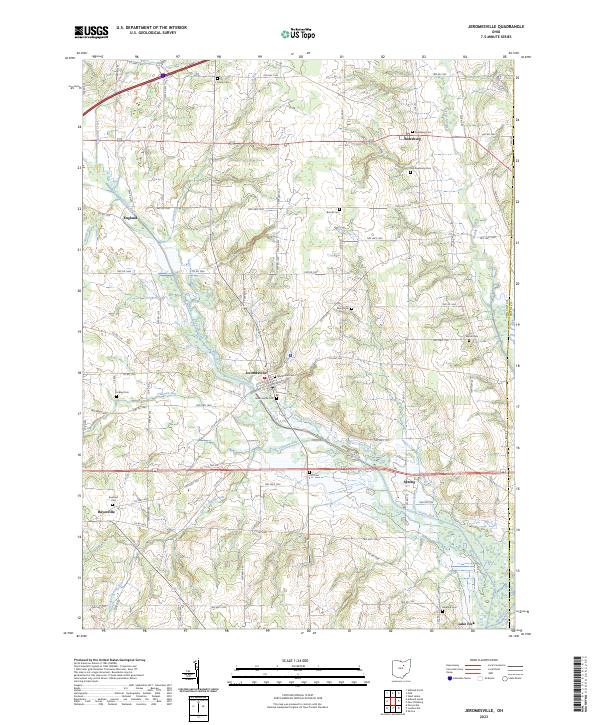 Jeromesville topographic map thumbnail