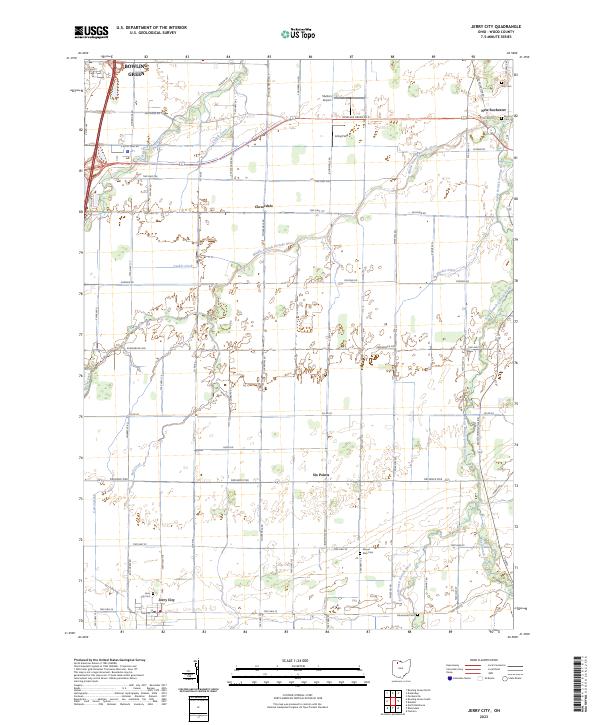 Jerry City topographic map thumbnail