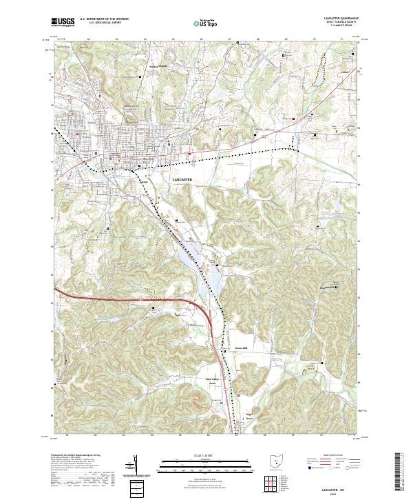 Lancaster topographic map thumbnail