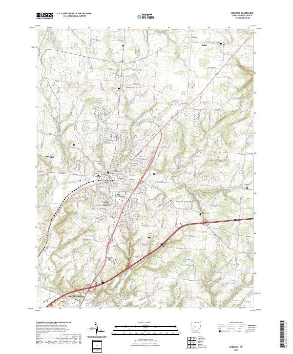 Lebanon topographic map thumbnail
