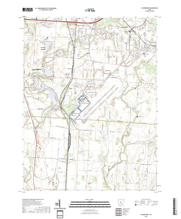 Lockbourne topographic map thumbnail