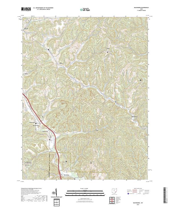 Macksburg topographic map thumbnail