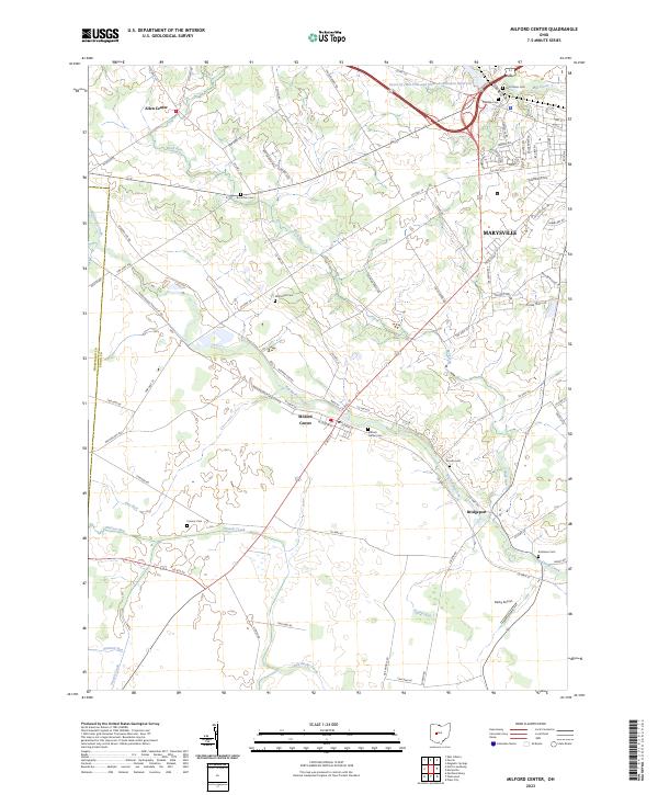Milford Center topographic map thumbnail