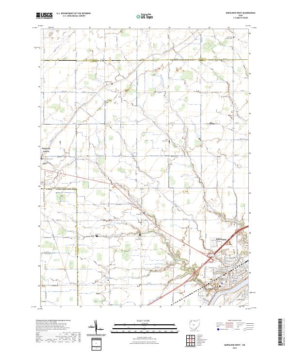 Napoleon West 2023 topographic map thumbnail