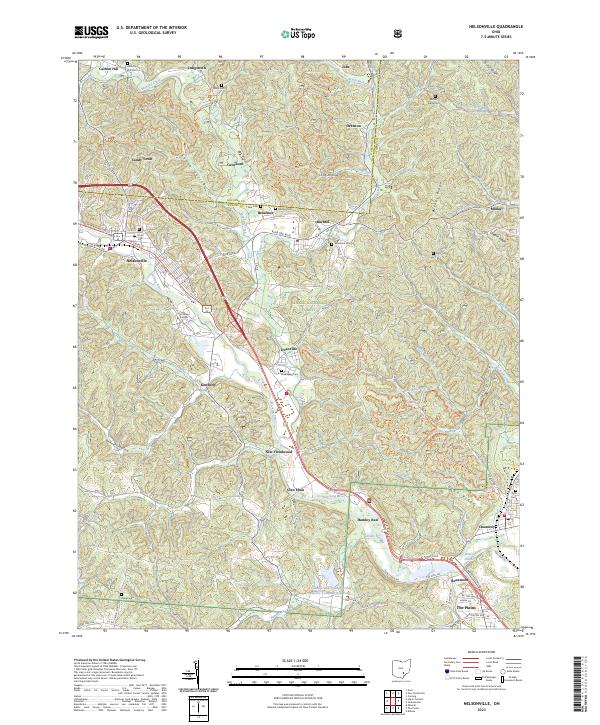 Nelsonville 2023 topographic map thumbnail