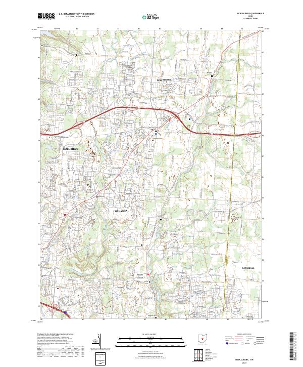 New Albany 2023 topographic map thumbnail