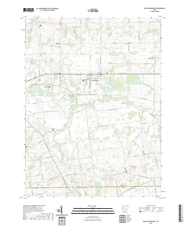 New Bloomington 2023 topographic map thumbnail