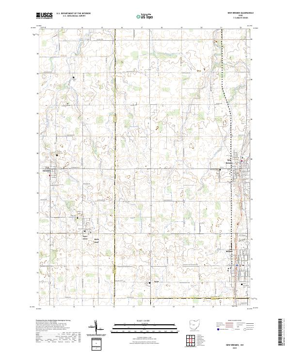 New Bremen 2023 topographic map thumbnail
