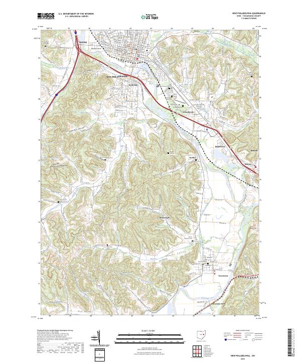 New Philadelphia 2023 topographic map thumbnail