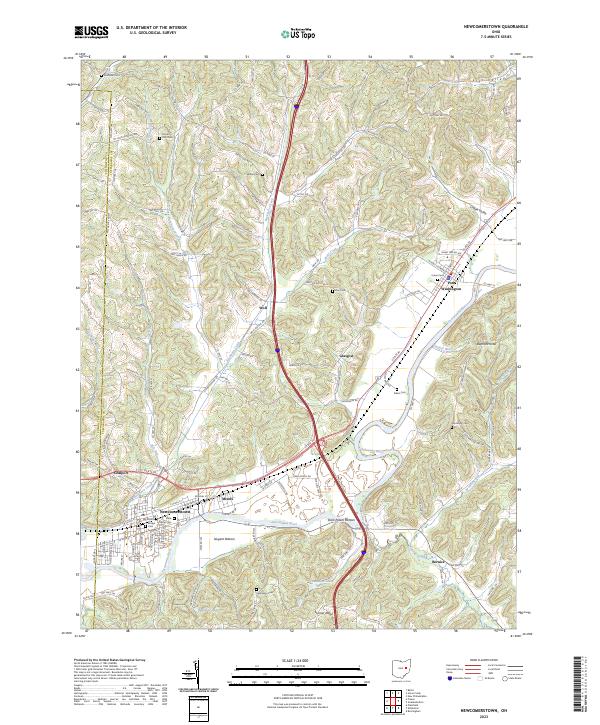 Newcomerstown 2023 topographic map thumbnail