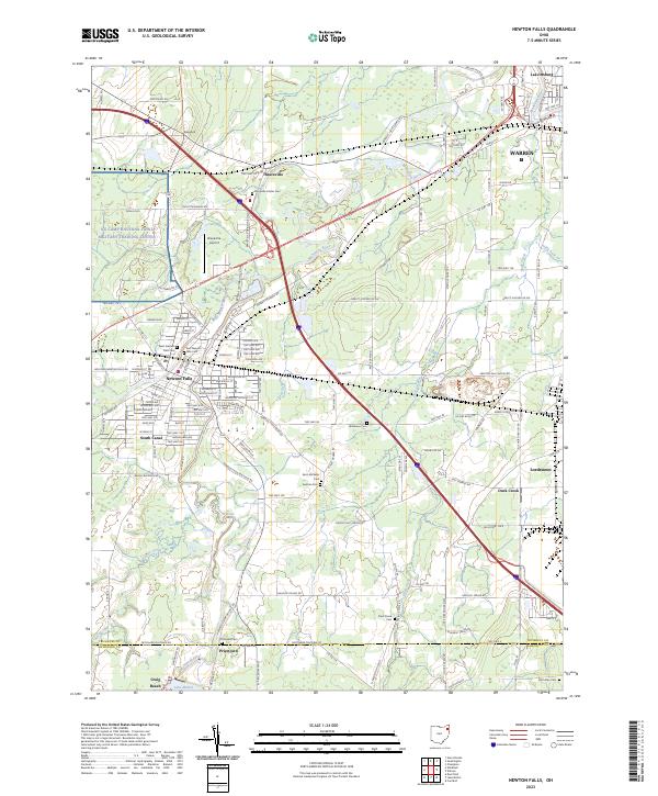 Newton Falls 2023 topographic map thumbnail