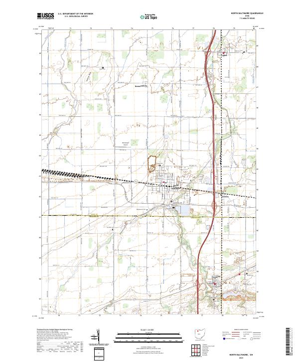 North Baltimore 2023 topographic map thumbnail