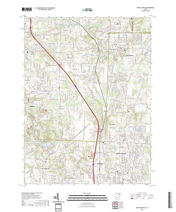 North Canton 2023 topographic map thumbnail