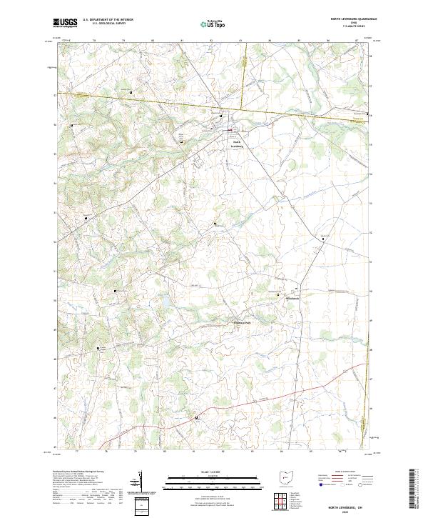 North Lewisburg 2023 topographic map thumbnail