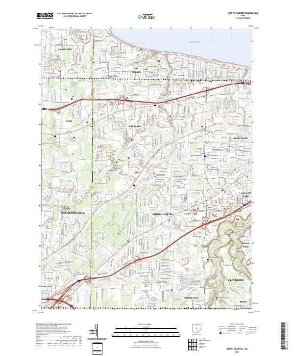North Olmsted 2023 topographic map thumbnail