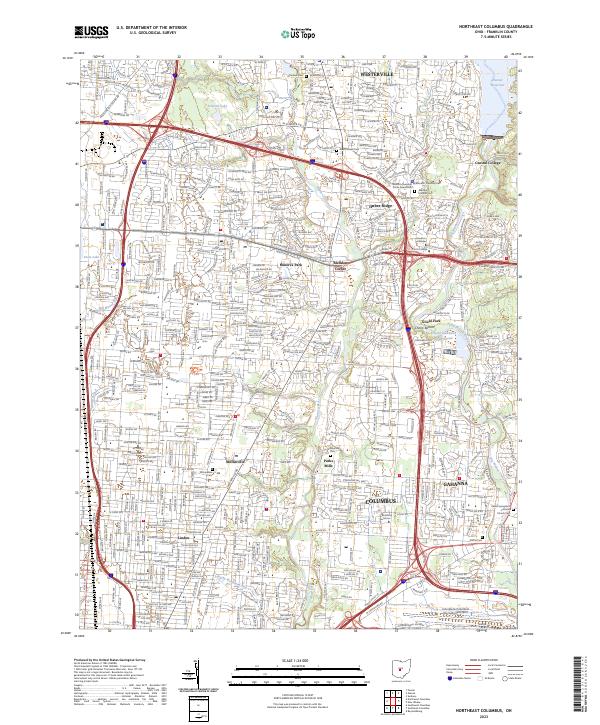 Northeast Columbus 2023 topographic map thumbnail