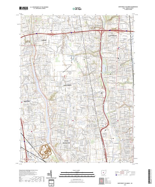 Northwest Columbus 2023 topographic map thumbnail