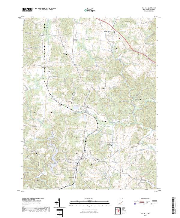 Oak Hill 2023 topographic map thumbnail