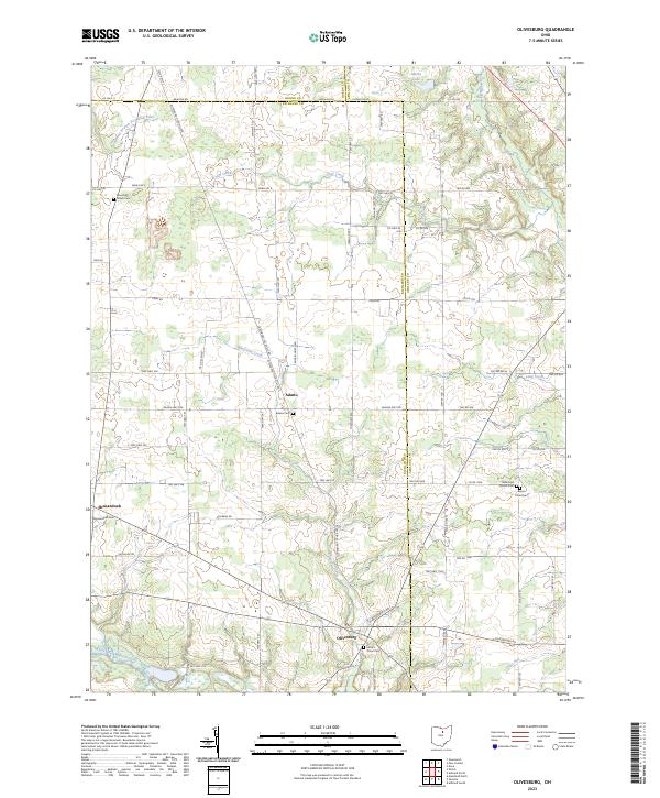Olivesburg 2023 topographic map thumbnail