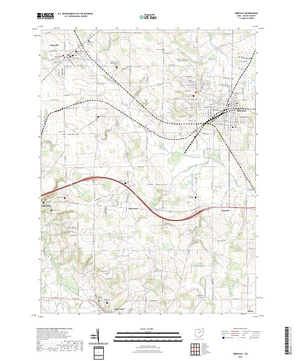 Orrville 2023 topographic map thumbnail