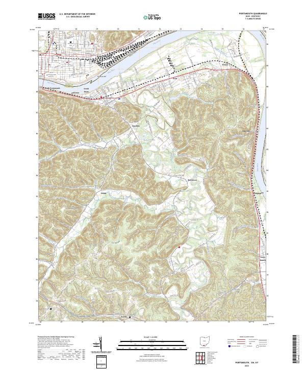 Portsmouth 2023 topographic map thumbnail