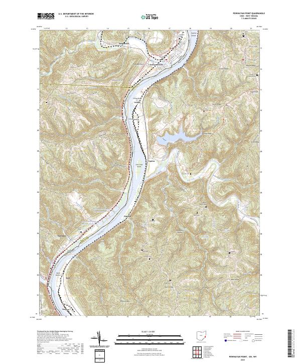 Powhatan Point 2023 topographic map thumbnail
