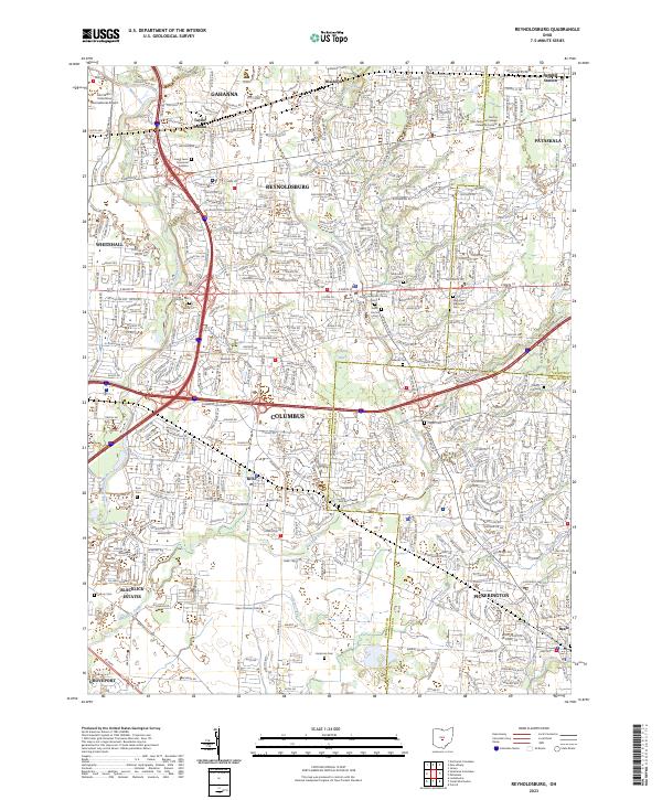 Reynoldsburg 2023 topographic map thumbnail