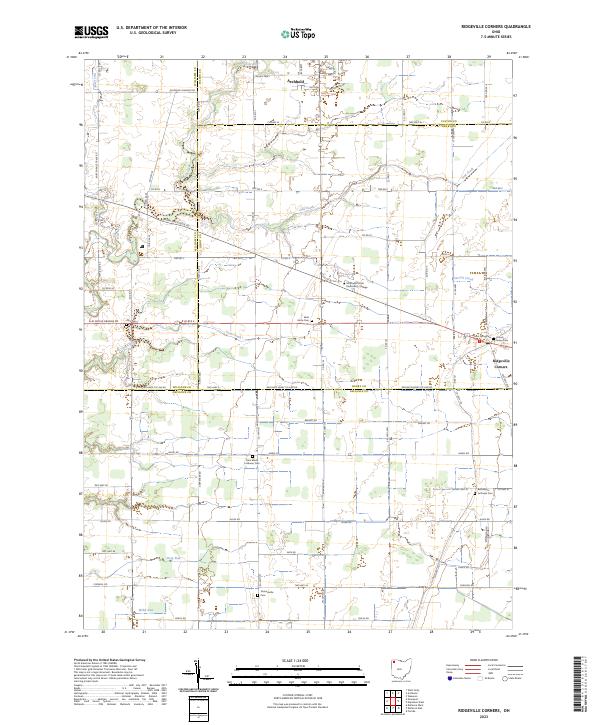 Ridgeville Corners 2023 topographic map thumbnail