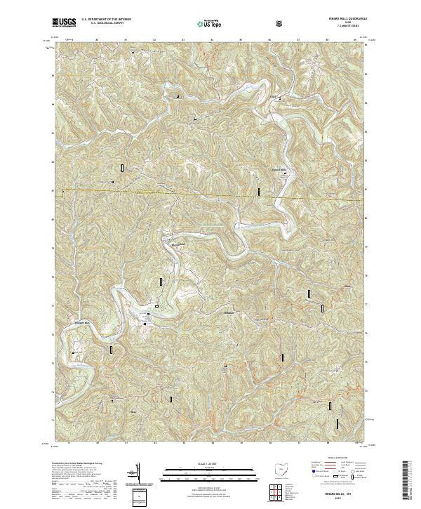 Rinard Mills 2023 topographic map thumbnail